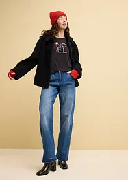 Longsleeve van viscose met kerstmotief, bonprix
