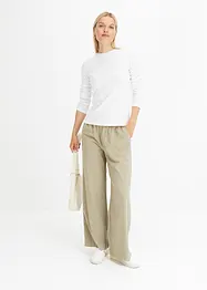 Geribde longsleeve van puur katoen, bonprix