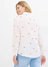 Mousselline blouse met hartjes, bonprix