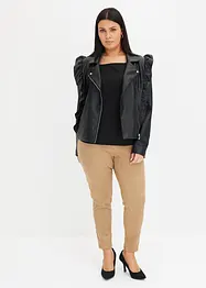 Imitatieleren broek met comfortabele band, bonprix