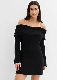 Gebreide jurk met Carmen-hals, bonprix