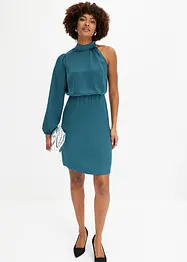 One-shoulder jurk van glanzend satijn, bonprix