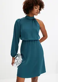 One-shoulder jurk van glanzend satijn, bonprix