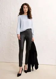 Leggings van lamsnappa met een elastisch inzetstuk, bonprix