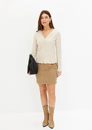 Geribd shirt met V-hals, bonprix