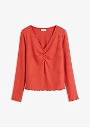 Geribd shirt met V-hals, bonprix