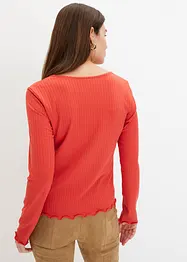 Geribd shirt met V-hals, bonprix