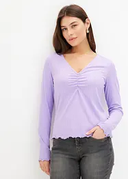 Geribd shirt met V-hals, bonprix