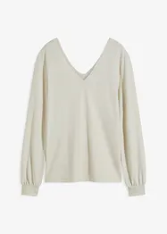 Knus fleece shirt met parels, bonprix