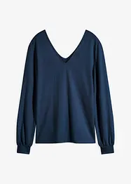 Knus fleece shirt met parels, bonprix
