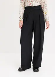 Bandplooibroek in linnenlook met gekruiste band, bonprix