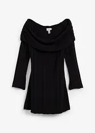 Gebreide jurk met Carmen-hals, bonprix