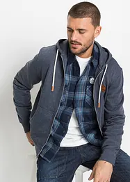 Sweatvest met een capuchon en imitatieleleren details, bonprix