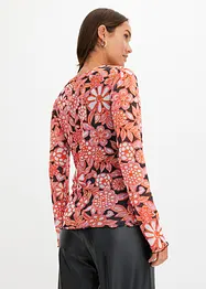 Gedessineerde mesh longsleeve, bonprix