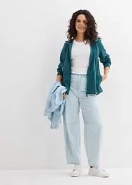 Sweatvest met capuchon en elastiek, bonprix