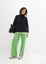 Wijde jersey broek van interlock, bonprix