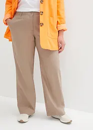 Geweven broek met linnen en comfortband, bonprix