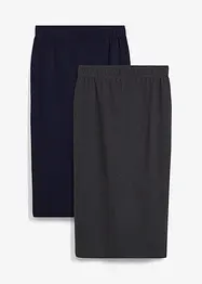 Jersey kokerrok (set van 2), bonprix