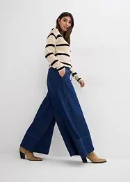 Wide leg jeans, mid waist, comfortabele taillenband, bonprix