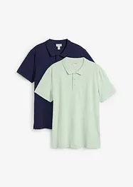 Piqué poloshirt (set van 2) van puur biologisch katoen, bonprix