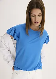 Shirt met volants op de mouwen, bonprix