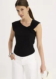 Shirt van een elastische katoenmix met een twist, bonprix
