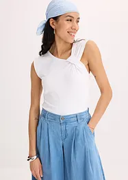 Shirt van een elastische katoenmix met een twist, bonprix