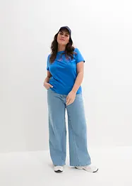 Basic T-shirt met print (set van 2), bonprix