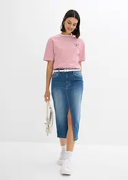 Gestreept T-shirt met borduursel, bonprix
