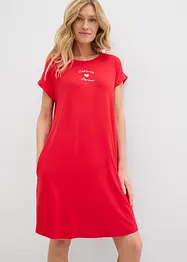 Jersey jurk met borduursel van een vicose-elastanmix, bonprix