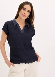 Poloshirt met kant, bonprix