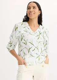 Gedessineerde blouse met volants, bonprix