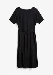 Midi jurk met elastische boorden aan de mouwen en riem, bonprix