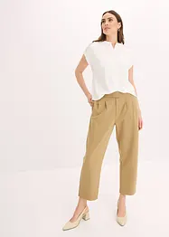 Jersey broek met bandplooien, bonprix