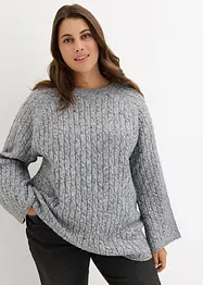 Oversized trui met kabelpatroon, bonprix