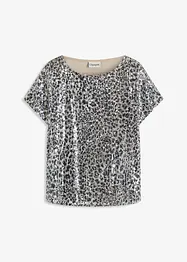 Shirt in een luipaardprint, met pailletten, bonprix