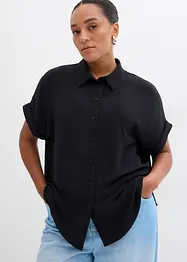 Oversized blouse van gestructureerde crêpe, bonprix