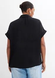 Oversized blouse van gestructureerde crêpe, bonprix
