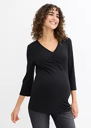 Geribd zwangerschapsshirt met opvallende hals, bonprix