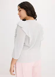 3/4 mouw volant shirt met lurex, bonprix