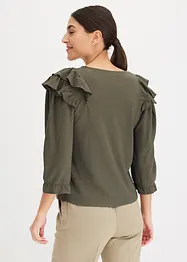 Shirt met structuur en volants, bonprix