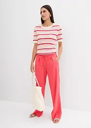 Paperbag broek van luchtige linnenmix, bonprix