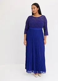 Chiffon jurk met kant en plissérok, bonprix