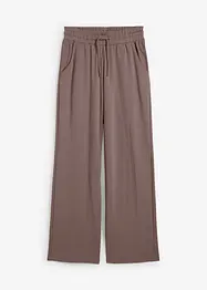 Wijde jersey broek van interlock, bonprix