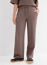 Wijde jersey broek van interlock, bonprix
