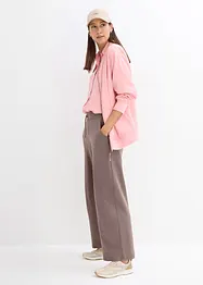 Wijde jersey broek van interlock, bonprix