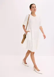 Mousseline jurk met broderie anglaise, bonprix