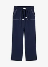 Lichte twill broek met een koord en naden in een contrastkleur, bonprix
