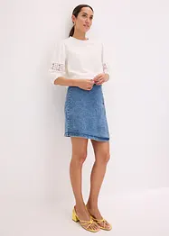 Blouse met korte mouwen en linnen, bonprix