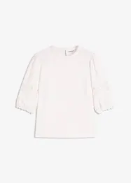 Blouse met korte mouwen en linnen, bonprix